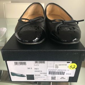 Chanel ballet slipper. Black size 38.5.